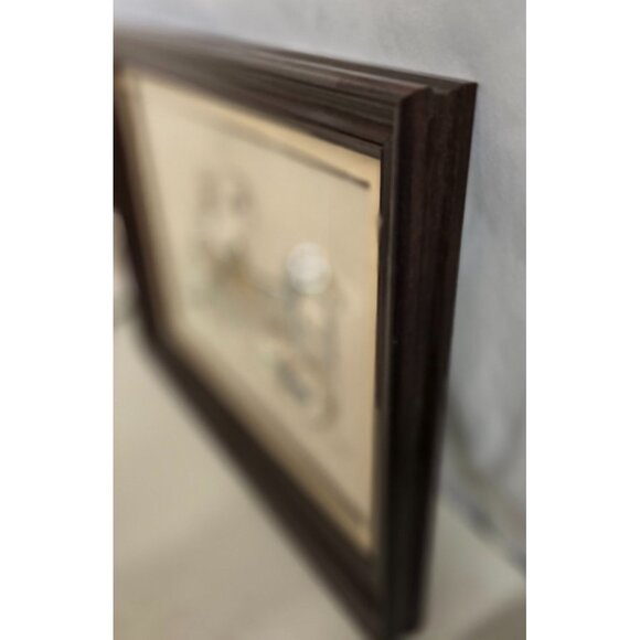 Shadowbox Framed Train Artwork Clock Parts Collage by Girard - Picture 6 of 8